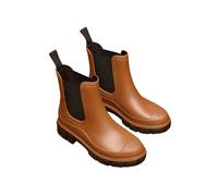 IVACHY Women's Waterproof Rain Boots Wellingtons Boots - Chelsea Boots in Brown | Size: 6