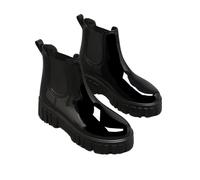 IVACHY Women's Waterproof Rain Boots Wellingtons Boots- Chelsea Boots in Jet Black | Size: 4 IVACHY Jet Black 4