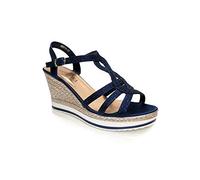 Women's Wedge Ladies Crystal Sparkling Sandal Shine Espadrille Platform Shoes Size 6UK/39EU Blue