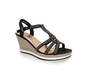 IVACHY Womens Wedge Ladies Crystal Sparkling Sandal Shine Espadrille Platform Shoes Size UK