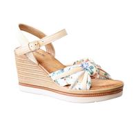 IVACHY Women's Wedge Sandals - Floral Tropical Design, Comfort Cushioned Footbed, Adjustable Ankle Strap - 8cm Wedge - Available in UK SIZE 3 TO 7.5