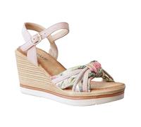IVACHY Women's Wedge Sandals - Floral Tropical Design, Comfort Cushioned Footbed, Adjustable Ankle Strap - 8cm Wedge - Available in UK SIZE 3 TO 7.5