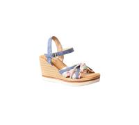 IVACHY Women's Wedge Sandals - Floral Tropical Design, Comfort Cushioned Footbed, Adjustable Ankle Strap - 8cm Wedge - Available in UK SIZE 3 TO 7.5