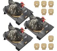 IVAHOU 3-Pack Rollable Chicken Nest Boxes with Natural Hemp Mat - Coop Egg-Laying Accessories (Black)