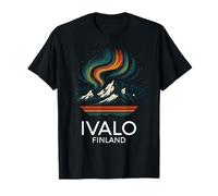 Ivalo Finland Northern Lights Aurora Mountains Finnish Finns T-Shirt