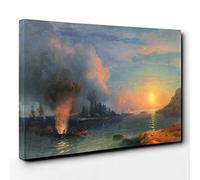 Ivan Aivazovsky Naval Canvas Print | Gallery Wrapped 30mm Frame Wall Art | 30x20 inches | Ready to Hang | Modern Picture | Living Room Bedroom Lounge Office