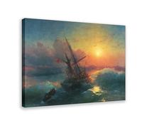 Ivan Aivazovsky,Shipwreck,Ships at Sea,art Prints,Vintage Art,canvas Wall Art,famous Art Prints Canvas Poster Bedroom Decor Landscape Office Room Decor Gift 24x36inch(60x90cm)