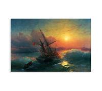 Ivan Aivazovsky,Shipwreck,Ships at Sea,art Prints,Vintage Art,canvas Wall Art,famous Art Prints Canvas Poster Wall Art Decor Print Picture Paintings for Living Room Bedroom Decoration 12x18inch(30x45c