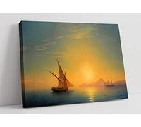 Ivan Aivazovsky The Island of Ischia at Sunset Canvas Wall Art Picture Print - 24 inch wide x 16 inch high (Frame Depth 30mm)