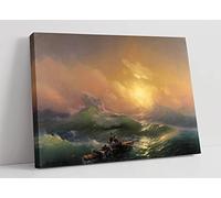 Ivan Aivazovsky The Ninth Wave Canvas Wall Art Picture Print - 36 inch wide x 24 inch high (Frame Depth 30mm)