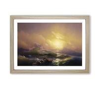 Ivan Aivazovsky The Ninth Wave Framed Print | A2 Oak Framed Wall Art | Ready to Hang | Modern Nautical Picture | Living Room Bedroom Lounge Office