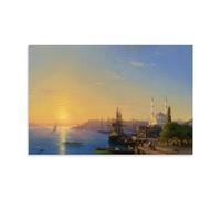 Ivan Aivazovsky Wall Art Prints Paintings Poster View of Constantinople And The Bosphorus 1856 Picture Print Wall Art Painting Canvas Artworks Gift Idea Room Aesthetic Unframe 24x36inch(60x90cm)