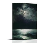 Ivan Aivazovsky Works《The Black Sea at Night》Printing Posters Trendy Artwork Canvas Prints Classic Wall Painting Decor for Modern Homes 16x24inch(40x60cm)