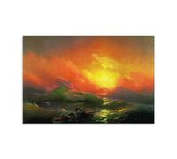 Ivan Aivazovsky Works《The Ninth Wave (2)》Printing Posters Modern Home Artworks Aesthetic Picture Print Canvas Wall Decor for Daily Use 24x36inch(60x90cm)
