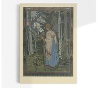 Ivan Bilibin Vasilisa At The Hut Of Baba Yaga No2 | Fairy Tale Illustration, Polish Folklore | Antique Painting, Old Vintage Print, Fine Wall Art Poster, Home Decor Artwork Picture