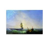 Ivan Konstantinovich Aivazovsky Painter's《Escaping from The Shipwreck》Art Poster Wall Art Canvas Prints Hanging Picture Home Decors Idea 16x24inch(40x60cm)