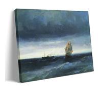 Ivan Konstantinovich Aivazovsky Ship in The Stormy Sea Classic Masterpiece Poster Wall Art Bedroom Prints Home Decor Hanging Picture Canvas Paintings 08x12inch(20x30cm)