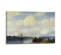 Ivan Konstantinovich Aivazovsky The Arrival of Peter I on The Neva Art Poster Canvas Wall Art Decorative Bedroom Modern Home Print Picture Artworkss 08x12inch(20x30cm)