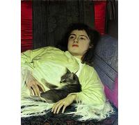 Ivan Kramskoy A4 Photo girl with a cat 1882