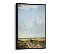 Ivan Shishkin Noon In The Neighbourhood - Canvas Floater Frame Print Picture Art - Black Frame 24 inch wide x 36 inch high