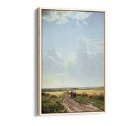 Ivan Shishkin Noon In The Neighbourhood - Canvas Floater Frame Print Picture Art - Light Oak Frame 24 inch wide x 36 inch high