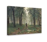 Ivan Shishkin - Rain in Oak Forest Canvas Art Poster And Wall Art Picture Print Modern Family Bedroom Decor Frame 12x18inch(30x45cm)