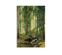 Ivan Shishkin - The Brook in The Forest Classic Masterpiece Poster Decorative Painting Canvas Wall Art Living Rooms Bedroom Painting 20x30inch(50x75cm)
