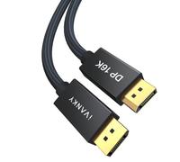 IVANKY 16K DisplayPort Cable 2.1, 80Gbps High Speed DP Cable Braided 3M