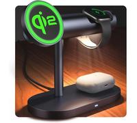 iVANKY 4 in 1 Qi2 Certified Wireless Charger Stand for iPhone 17, Night Light for MagSafe Charging Station, 25W Charge for iPhone 17/16/15/14/13/12/11 Plus/Pro/Max,Apple iWatch, Airpods Pro 2/3