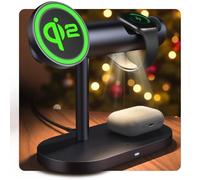 iVANKY 4 in 1 Qi2 Certified Wireless Charger Stand for iPhone 17, Night Light for MagSafe Charging Station, 25W Charge for iPhone 17/16/15/14/13/12/11 Plus/Pro/Max,Apple iWatch, Airpods Pro 2/3