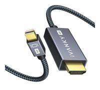 IVANKY 4K Mini DisplayPort to HDMI Cable 3M, Nylon Braided & Gold-plated Mini DP Compatible to HDMI Cable, for MacBook, Surface, Monitor, Projector, etc - Grey