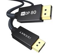 IVANKY DisplayPort Cable 16K 80Gbps, DP 2.1 Cable 3M, High Speed Support 16K@60Hz, 8K@240Hz, 4K@480Hz, HDR DSC, Compatible with Monitor, Graphics 5090 7900XTX - Nylon
