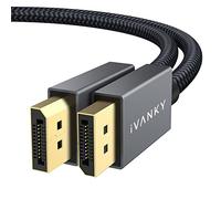 IVANKY DisplayPort Cable, DP to DP Cable Support 3D, 4K@60Hz, 2K@144Hz, 2K@165Hz, FreeSync&G-Sync, Display Port Lead Compatible for Gaming Monitor, Graphic Card, HDTV, PC 3M/Grey