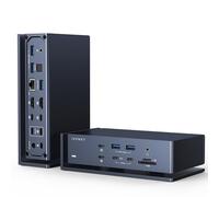 iVANKY Dual Thunderbolt 4 Chips FusionDock Max 1 for Quad 6K@60Hz Display (20-in-1 Dock for M5/M4/M3/M2/M1 Pro/Max Mac) (6*40Gbps TB4, 2.5GbE, SD/TF 4.0, 10Gbps USB, Audio, 96W PD) Docking Station Hub