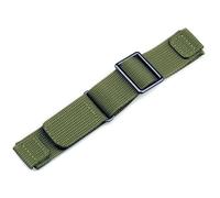 IVAPPON 18mm Hook Loop NATO Adjustable Nylon Watch Strap Green Swiss-Army Style Fastening Watchband