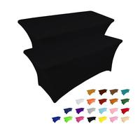IVAPUPU Spandex Tablecloth Fitted Rectangular 6ft Folding Table Cover Reusable Elastic Table Cloth for Party Buffet Tradeshows Banquet Vendor Weddings Massage, 2Pcs