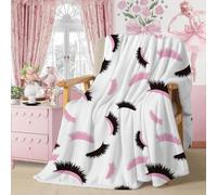 Ivarunner Lash Blanket for Lash Bed, Blanket Soft Preppy Girly Throw Blanket for Couch Sofa Bed Lash Room Decor, Pink Birthday Gifts for Mom 50"x 60"