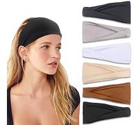 IVARYSS Headbands for Women, Non-Slip, Premium Stretchy Head Bands Hair Accessories,Wear for Yoga, Fashion, Working Out, Travel or Running, 6 Pack, Neutral