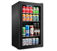Ivation - 126 Can Beverage Refrigerator, Ultra Cool Freestanding Beer, Cocktail, Soda Juice, Home/Office, Reversible Glass Door, Adjustable Shelf, Black