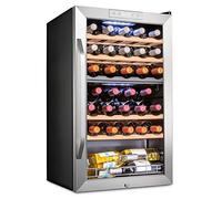 Ivation - Double Zone Wine Chiller with Lock for 33 Bottles, Large Non Integrated Wine Cellar for Red Wine, White Wine, Champagne and Champagne, Digital Fridge with Control