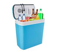 Ivation - Electric cooler and heater with handle, 24L portable thermoelectric cooler for vehicles and trucks, 110V AC household power cord and 12V car adapter