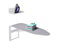Ivation Wall-Mounted Ironing Board with Storage Shelf, Foldable 36.2” x 12.2”, Fold Down Ironing Station for Home, Apartment &, Easy-Release Lever, Removable Cotton Cover & Dorms, Hardware Included