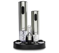 Ivation Wine Gift Set, Includes Stainless Steel Electric Wine Bottle Opener, Wine Aerator, Electric Vacuum Wine Preserver, 2 Bottle Stoppers, Foil Cutter & LED Charging Base