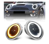 IVCHVYWFG Compaitble For Mini Cooper R50 R52 R53 LED Car Headlight 2001-2007 Modified Auto Headlamp Replace Xenon Halogen Plug And Play(2PCS Chrome,For Original Xenon)