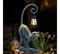 IVCOOLE Resin Monkey Statue with Solar Light - Whimsical Garden Decor, Good Luck Gifts for Women,Outdoor Statues Yard Decor for Patio,Porch,Home - Unique Housewarming Gifts