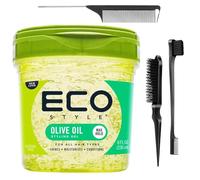 IVDZ Styler Gel & Edge Control Bundle with 3PCS Slick Back Brush Set | Eco Gel for Curly Hair, Braids, and Perfect Curl Styles | Styling Gel for Women & Men