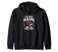 Ive Been Reading Since The Late 1900s Vintage Bookworm Retro Zip Hoodie