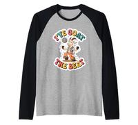 I've Goat The Beat Distressed Retro 70s Disco Ball Dancing Raglan Baseball Tee