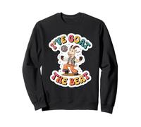 I've Goat The Beat Distressed Retro 70s Disco Ball Dancing Sweatshirt