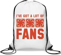 I've Got A Lot of Fans Computer Fans Geek Art Gym Sack Casual Drawstring Bag White